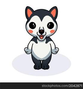 Cute little husky dog cartoon standing