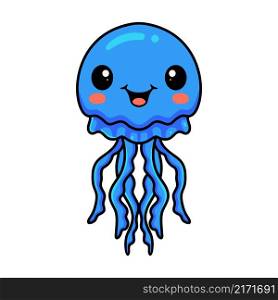 Cute little jellyfish cartoon standing