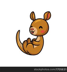 Cute little kangaroo cartoon laughing