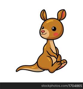 Cute little kangaroo cartoon sitting