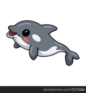 Cute little killer whale cartoon