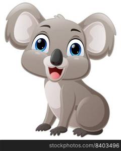 Cute little koala cartoon sitting
