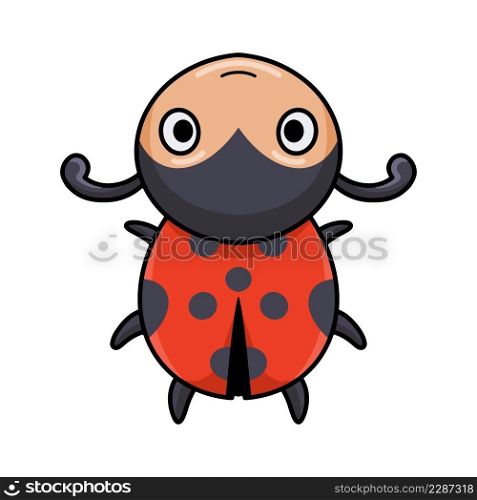 Cute little ladybug cartoon posing