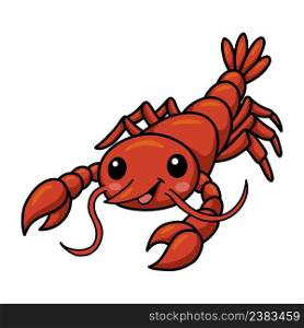 Cute little lobster cartoon character