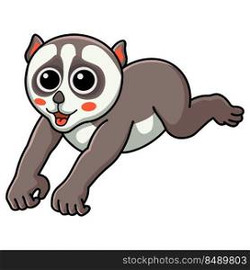 Cute little loris cartoon jumping