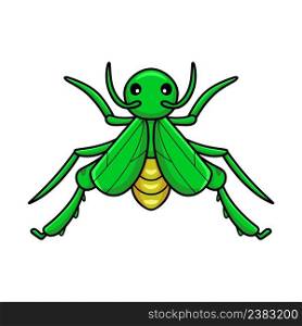 Cute little mantis cartoon posing 