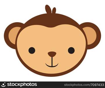 Cute little monkey, illustration, vector on white background.