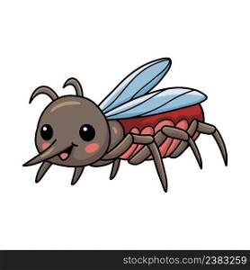 Cute little mosquito cartoon posing 