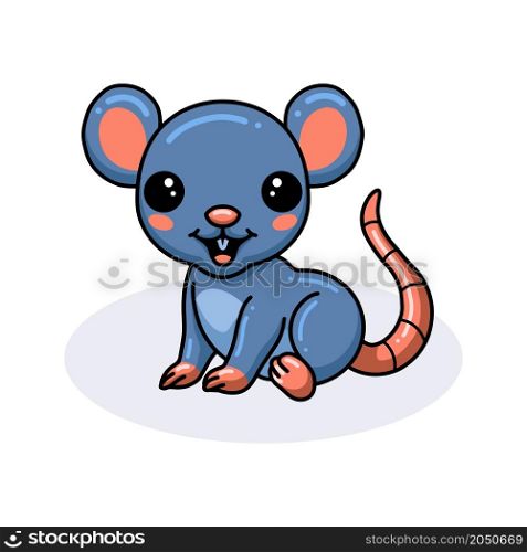 Cute little mouse cartoon sitting