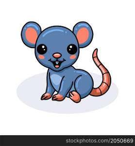 Cute little mouse cartoon sitting