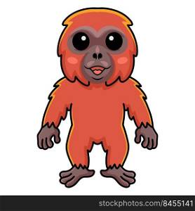 Cute little orangutan cartoon standing