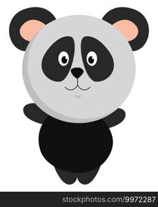 Cute little panda, illustration, vector on white background