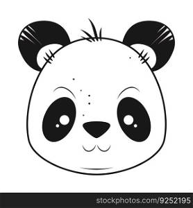 Cute little panda. Vector Illustration EPS10. Cute little panda on white. Vector Illustration. EPS10