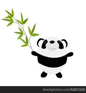 Cute Little Panda with Bamboo Leaves EPS10. Cute Little Panda with Bamboo Leaves