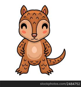 Cute little pangolin cartoon standing