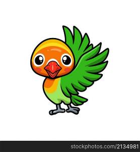 Cute little parrot cartoon standing