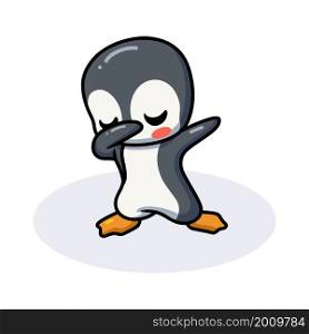 Cute little penguin cartoon dabbing