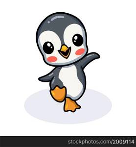 Cute little penguin cartoon dance