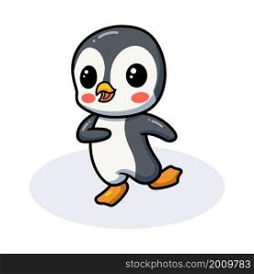 Cute little penguin cartoon posing