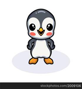 Cute little penguin cartoon standing