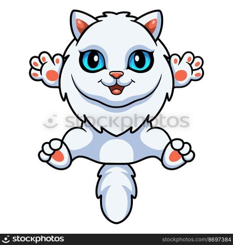 Cute little persian cat cartoon posing