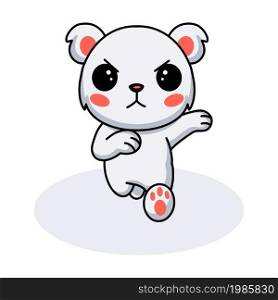 Cute little polar bear cartoon running