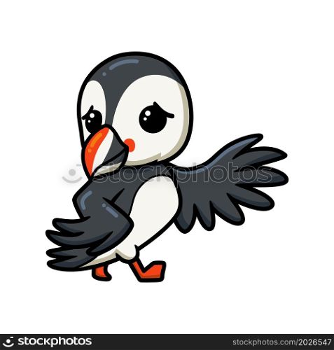 Cute little puffin bird cartoon