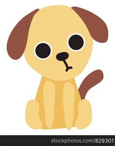 Cute little puppy, illustration, vector on white background.