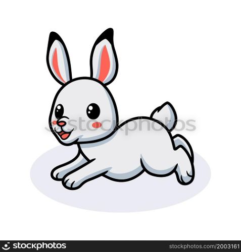 Cute little rabbit cartoon running