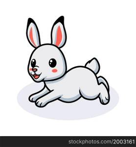 Cute little rabbit cartoon running