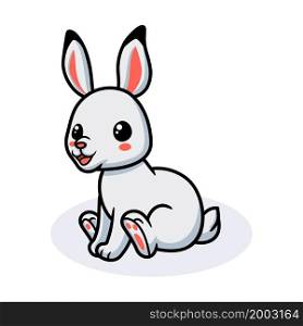 Cute little rabbit cartoon sitting