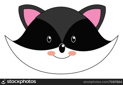 Cute little raccoon, illustration, vector on white background.