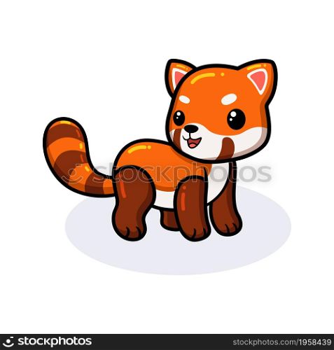 Cute little red panda cartoon