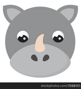 Cute little rhino, illustration, vector on white background.