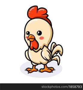 Cute little rooster cartoon standing