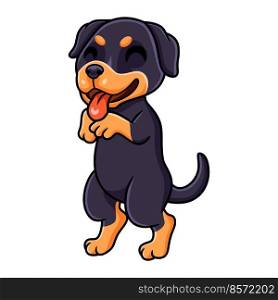 Cute little rottweiler dog cartoon