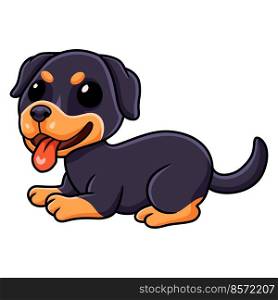 Cute little rottweiler dog cartoon