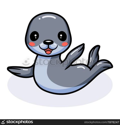 Cute little seal cartoon lying down