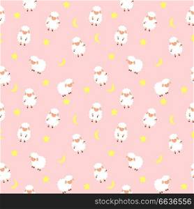 Cute little sheep Seamless Pattern Background. vector illustration. EPS10. Cute little sheep Seamless Pattern Background. vector illustration.