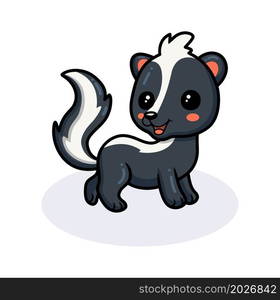 Cute little skunk cartoon posing