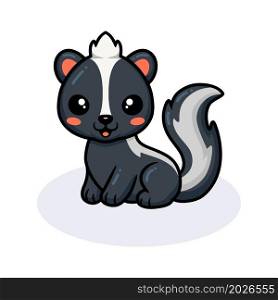 Cute little skunk cartoon sitting