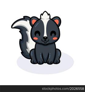 Cute little skunk cartoon sitting