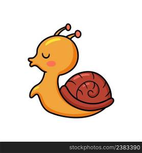 Cute little snail cartoon kissing