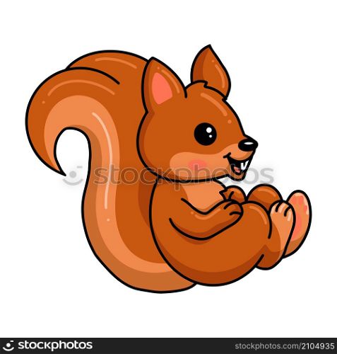 Cute little squirrel cartoon posing