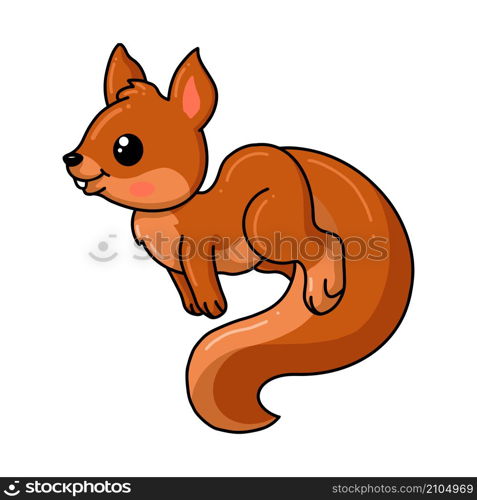 Cute little squirrel cartoon running