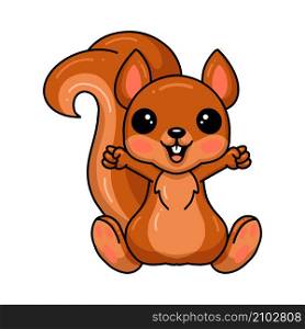 Cute little squirrel cartoon sitting