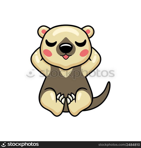 Cute little tamandua cartoon sitting