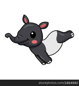 Cute little tapir cartoon running