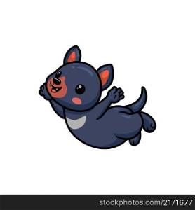 Cute little tasmanian devil cartoon flying