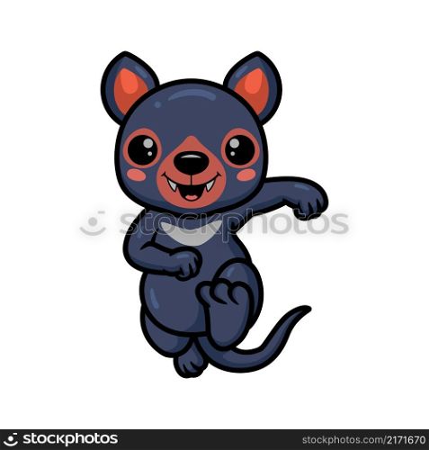 Cute little tasmanian devil cartoon running